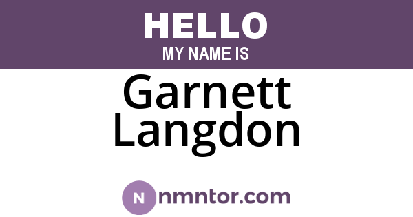 Garnett Langdon