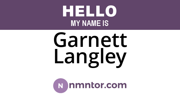 Garnett Langley