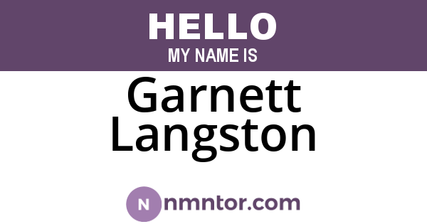 Garnett Langston