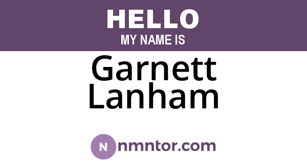 Garnett Lanham