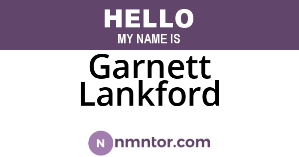 Garnett Lankford