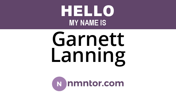 Garnett Lanning