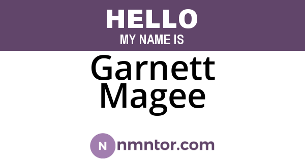 Garnett Magee