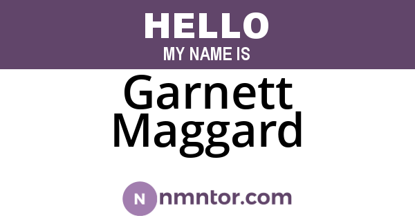 Garnett Maggard
