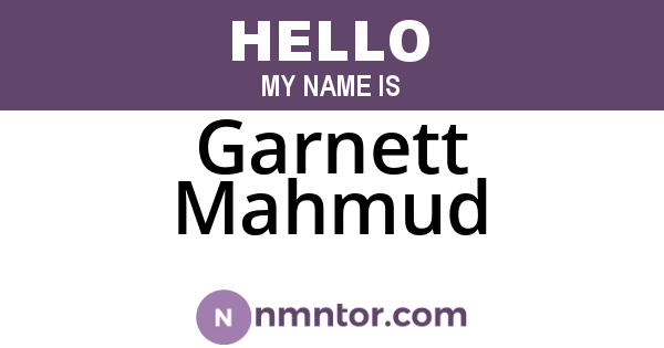 Garnett Mahmud