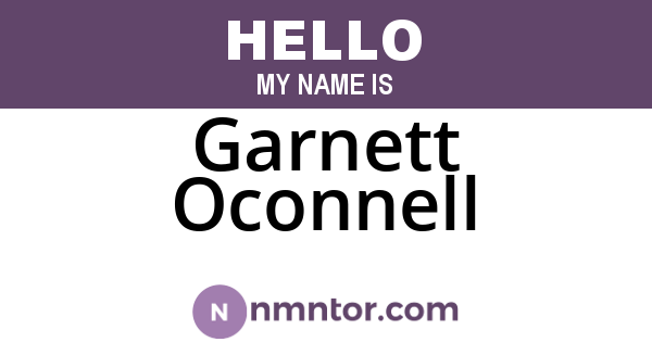 Garnett Oconnell