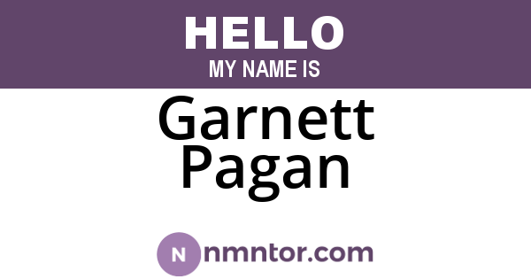 Garnett Pagan
