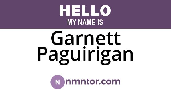Garnett Paguirigan