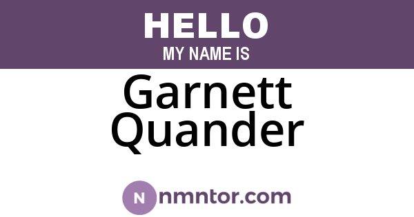 Garnett Quander