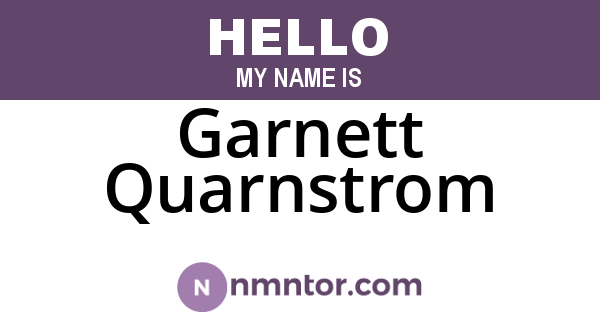 Garnett Quarnstrom