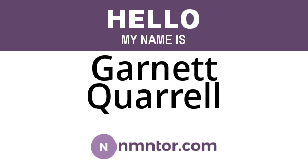 Garnett Quarrell