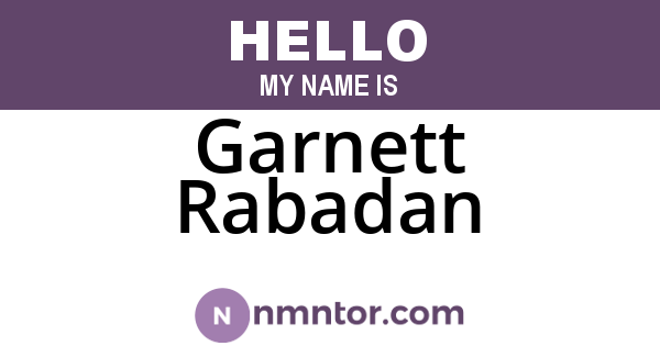 Garnett Rabadan
