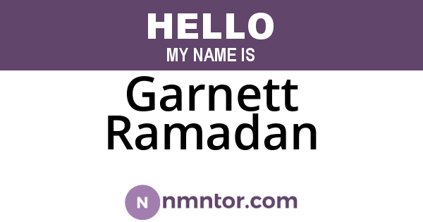 Garnett Ramadan