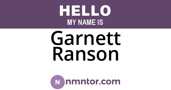 Garnett Ranson