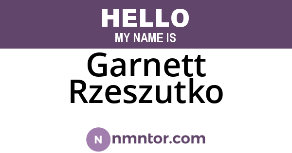 Garnett Rzeszutko