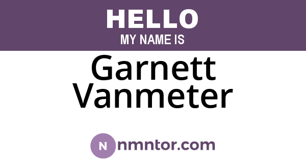 Garnett Vanmeter