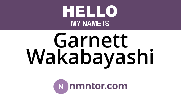Garnett Wakabayashi