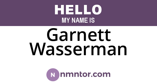 Garnett Wasserman