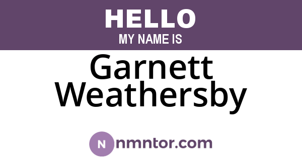 Garnett Weathersby