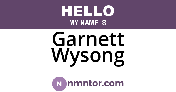Garnett Wysong