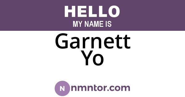 Garnett Yo