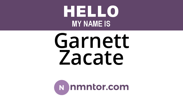 Garnett Zacate