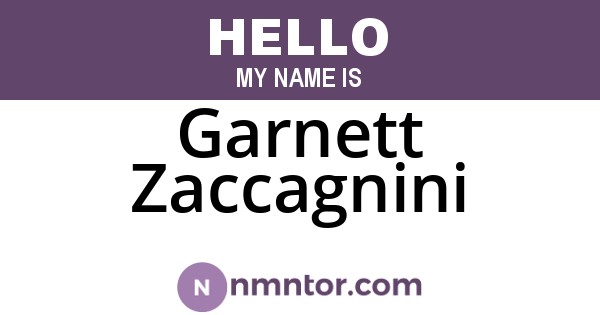 Garnett Zaccagnini