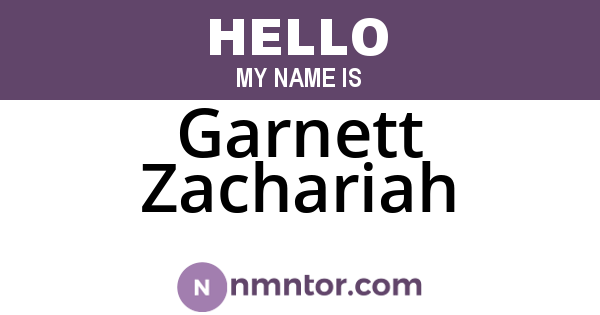 Garnett Zachariah