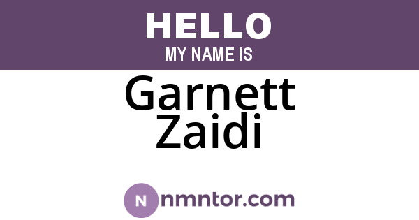 Garnett Zaidi