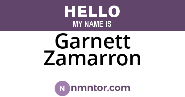 Garnett Zamarron