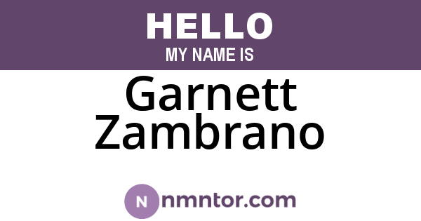Garnett Zambrano