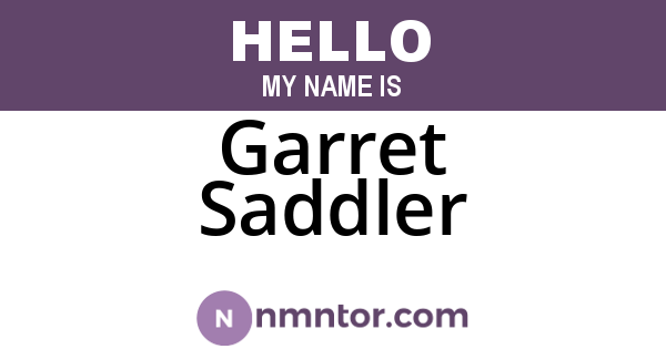 Garret Saddler
