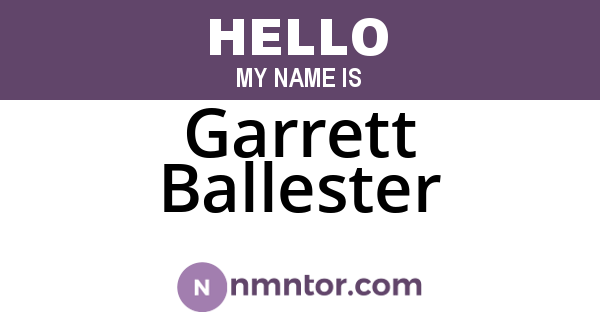 Garrett Ballester