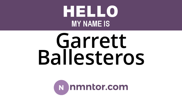 Garrett Ballesteros