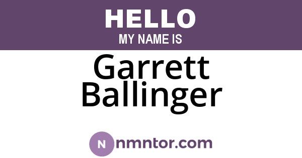 Garrett Ballinger
