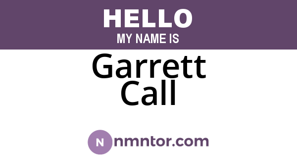 Garrett Call