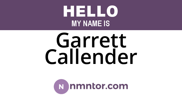 Garrett Callender