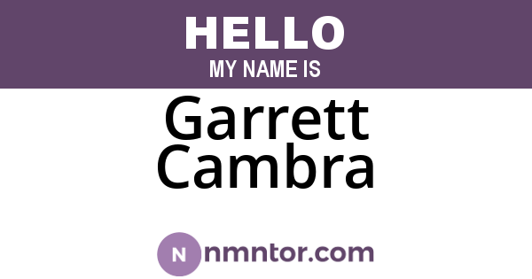Garrett Cambra