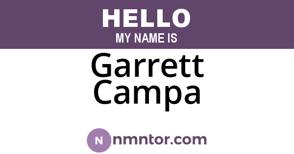 Garrett Campa