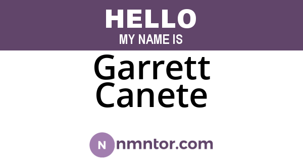 Garrett Canete