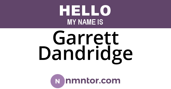 Garrett Dandridge