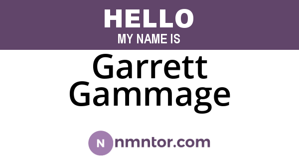 Garrett Gammage