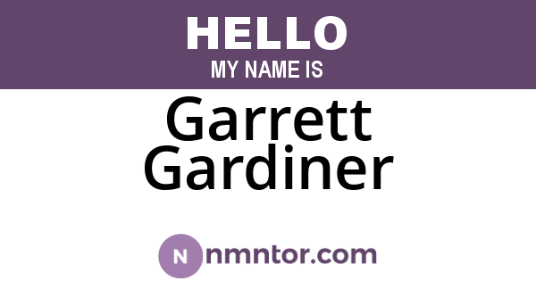 Garrett Gardiner