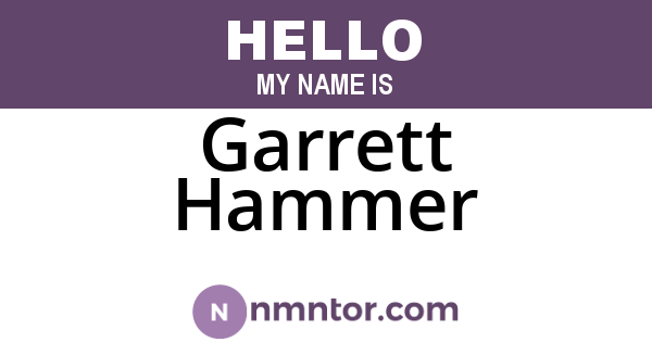 Garrett Hammer