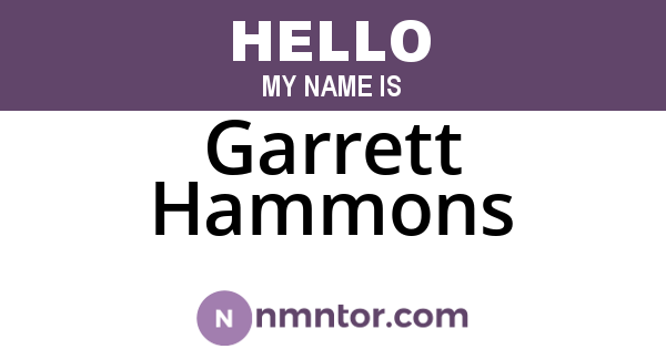 Garrett Hammons