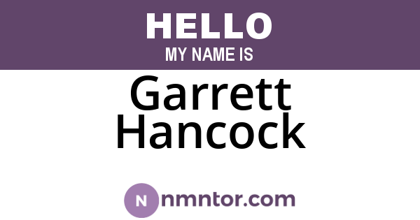 Garrett Hancock