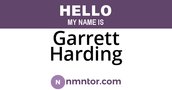Garrett Harding