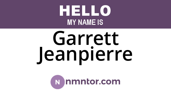Garrett Jeanpierre