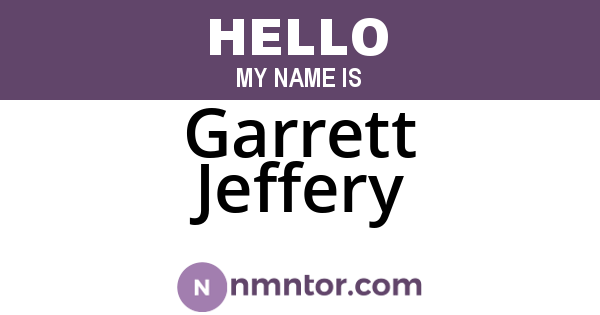 Garrett Jeffery
