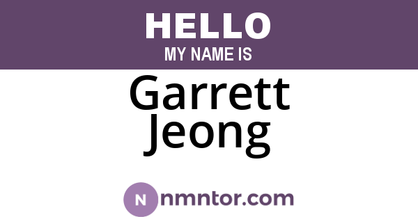 Garrett Jeong